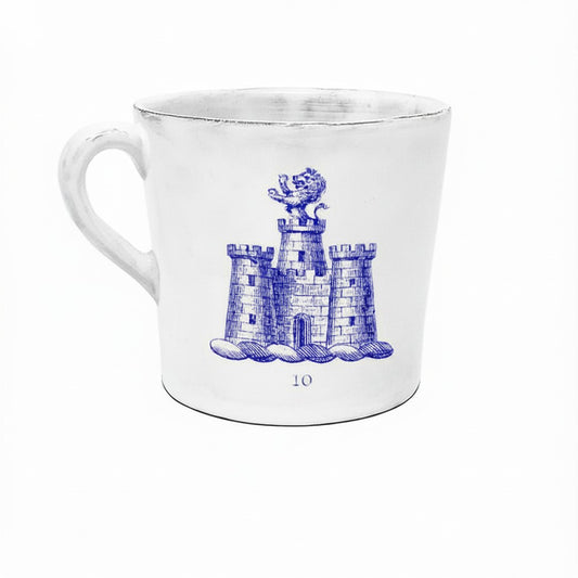 Illustrated Mug with Handle - Lion Chateau Bleu Medium