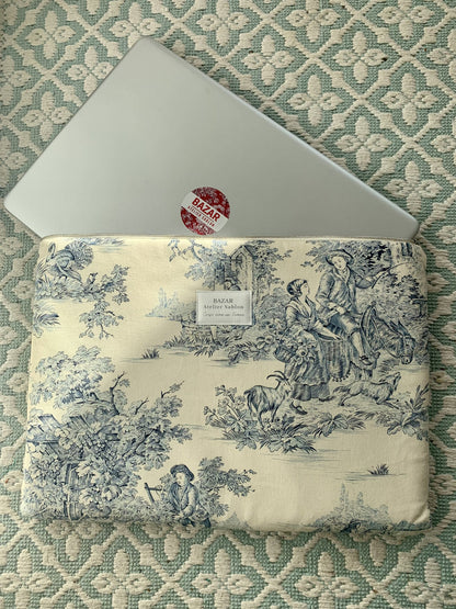 Pochette Ordinateur - Jouy de Fruits - Bleue 14"