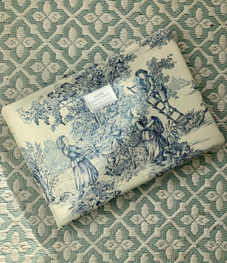 Pochette Ordinateur - Jouy de Fruits - Bleue 14"