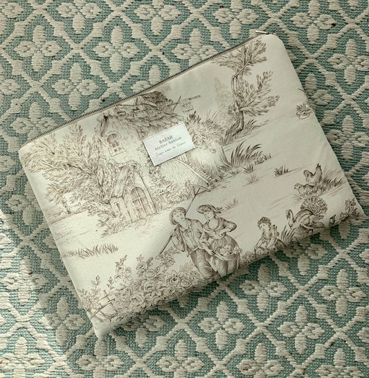 Pochette Ordinateur - Jouy de Fruits - Moka 14"