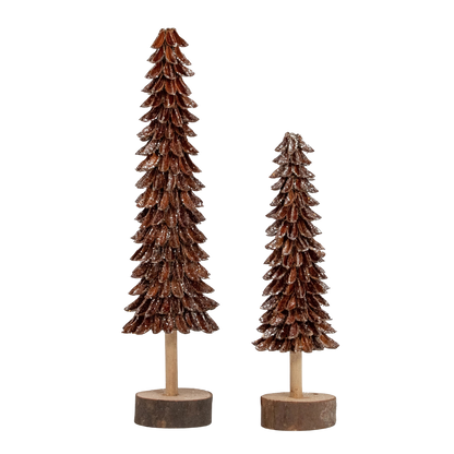 Tree - Banaba Cone Slim Natural 9" with Wood Base
