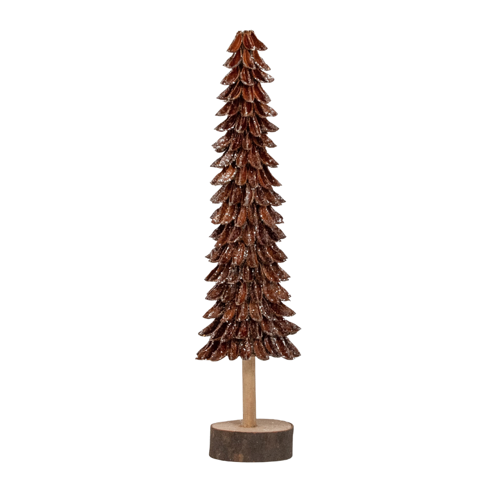 Tree - Banaba Cone Slim Natural 12" with Wood Base