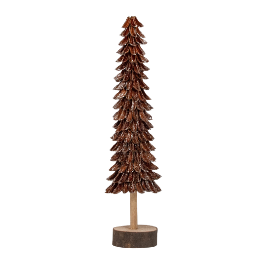 Tree - Banaba Cone Slim Natural 12" with Wood Base