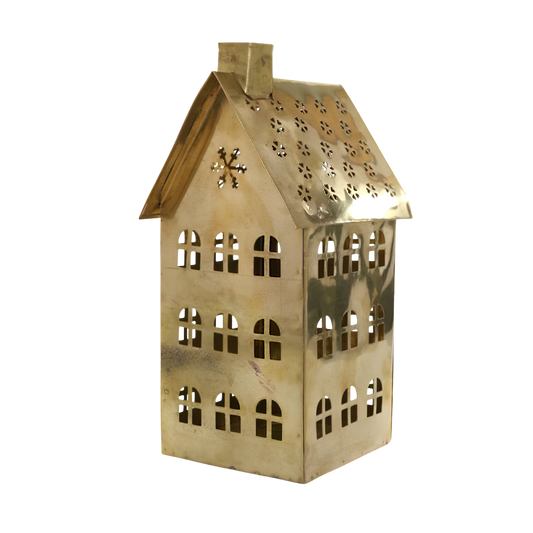 Brass Snowflake Tea Light House