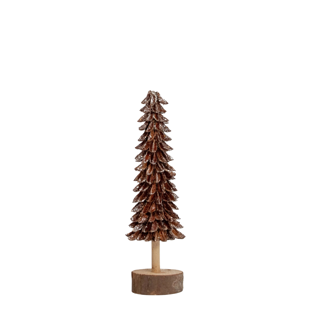 Tree - Banaba Cone Slim Natural 9" with Wood Base