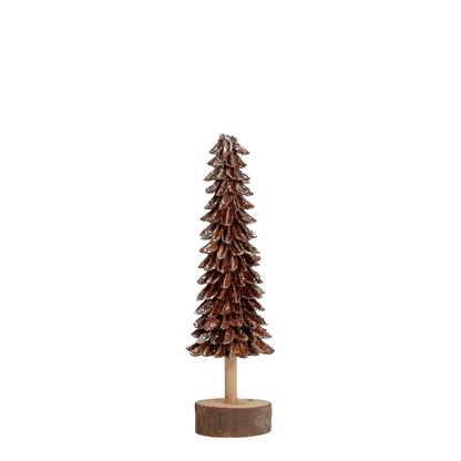 Tree - Banaba Cone Slim Natural 9" with Wood Base