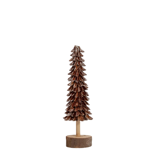 Tree - Banaba Cone Slim Natural 9" with Wood Base