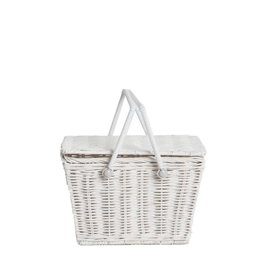 Rattan Piki Picnic Basket White