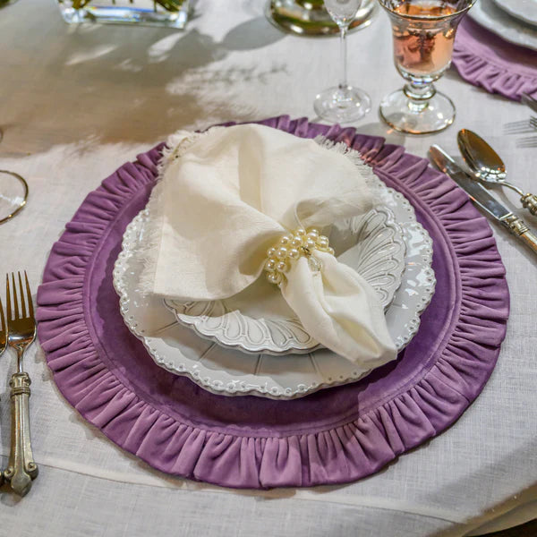 Napkin Large - Fringe White