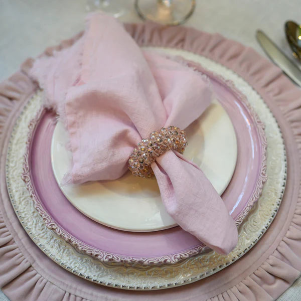 Napkin Large - Fringe Lilac