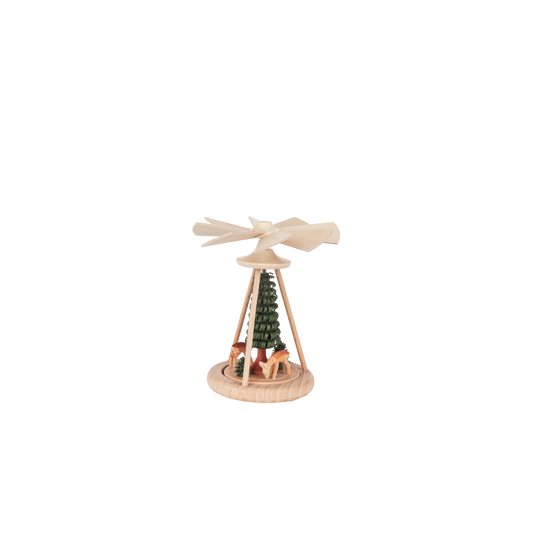 Pyramid Mini - Two Deer with Green Tree