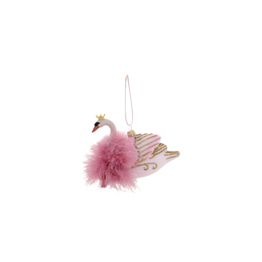 Ornament - Crowned Swan Pink (1)