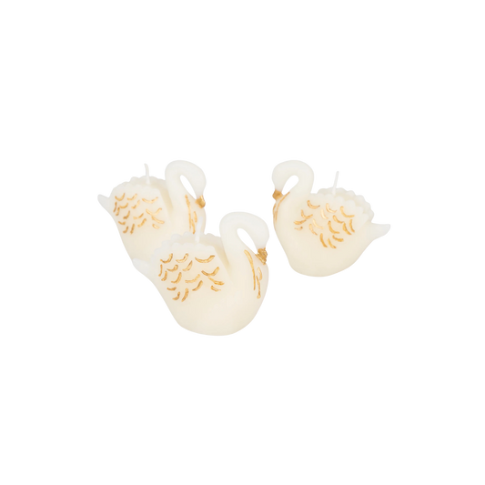 Candle - Swan (set of 3)