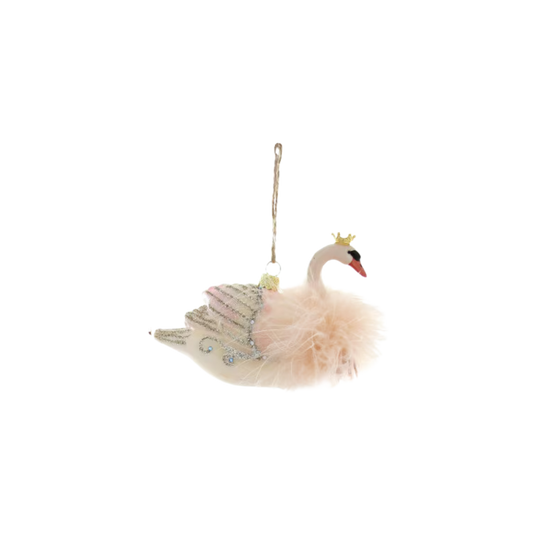 Ornament - Crowned Swan Champagne (1)