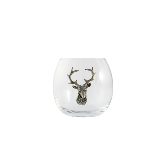 Elk Head Stemless Wine Glass