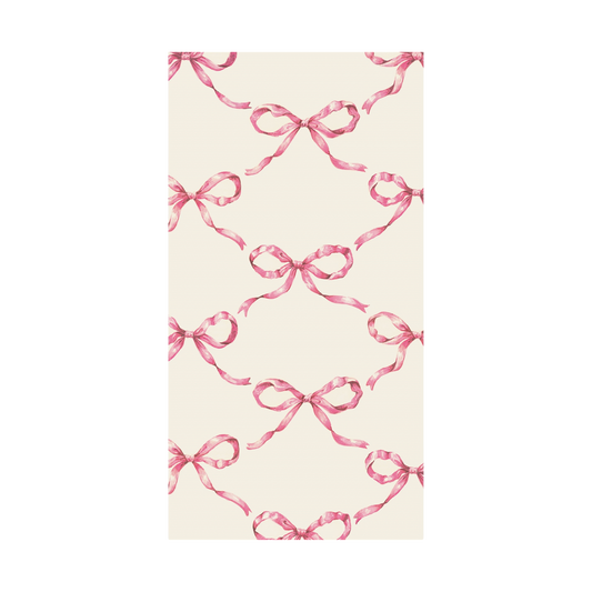 Paper Guest Napkins - Lattice Bow Pink