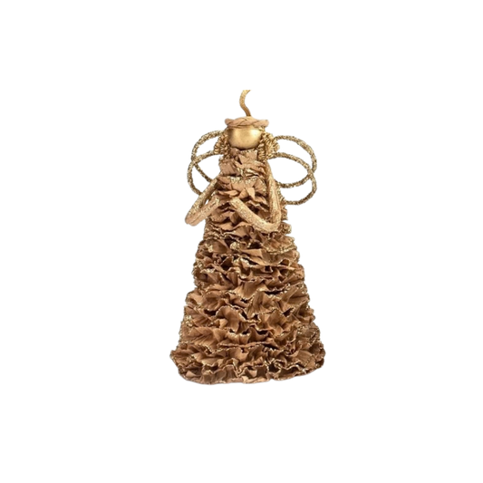Ornament - Angel - Ruffled Paper with Layered Dress 6"