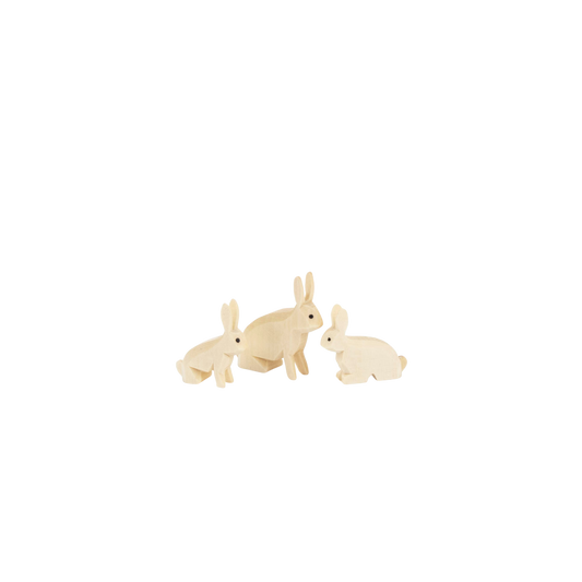 Carved Rabbits - Set of 3