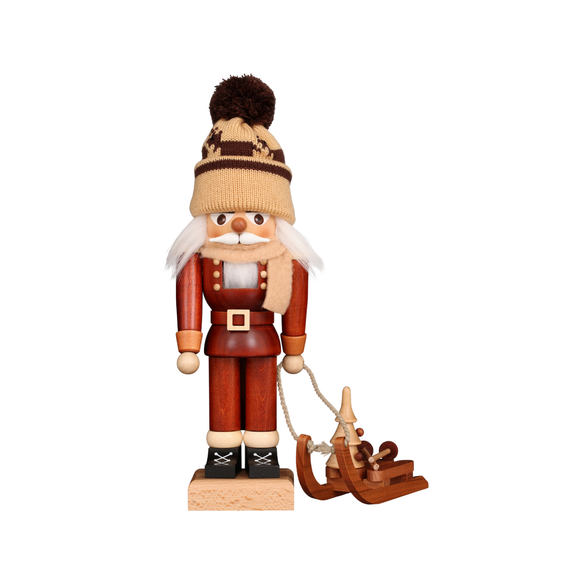 Nutcracker Small - Sled Racer with Knit Hat