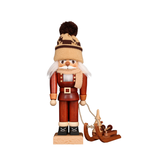 Nutcracker Small - Sled Racer with Knit Hat