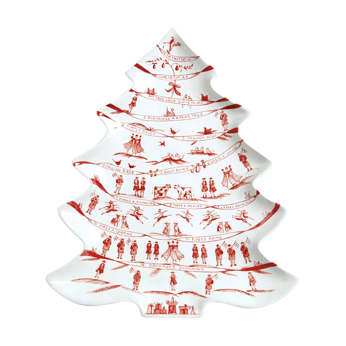 Country Estate Ruby - Winter Frolic Tree Platter - 12 Days of Christmas