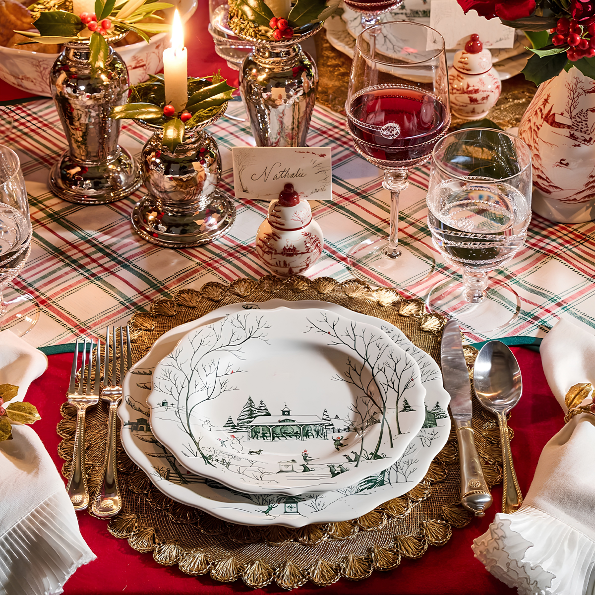Country Estate Evergreen - Winter Frolic Dessert/Salad Plate