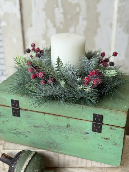 Candle Ring - Rollick Berry Pine 11" (4.5" Inner Ring)