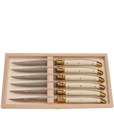 Laguiole Steak Knives - Jean Dubost Ivory & Brass