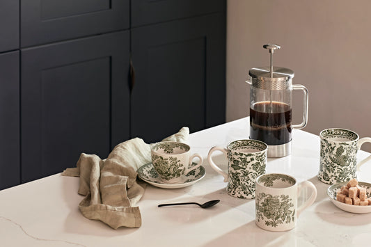 Green Asiatic Pheasants - Espresso Saucer (Old Style)