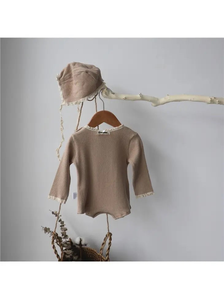 Premium Bodysuit with Beanie - Taupe