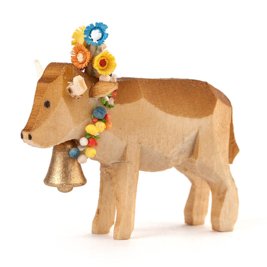 Cow with Flower Headpiece