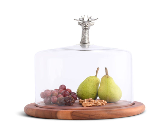 Covered Cheese/Dessert Plate - Elk - Wood Board Large
