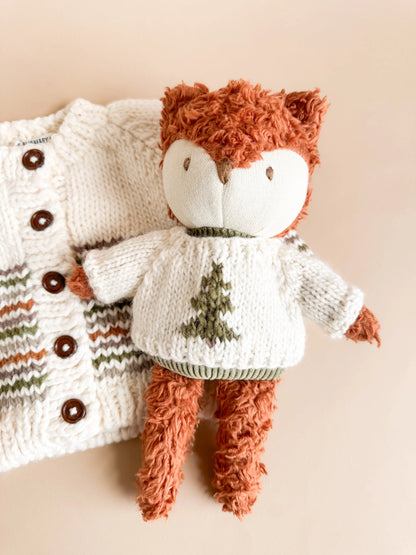 Sherpa Bear & Bunny Sweater - Winter Tree