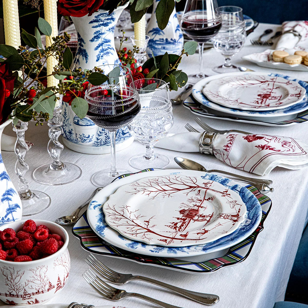 Country Estate Ruby - Winter Frolic Dessert/Salad Plate Christmas Day