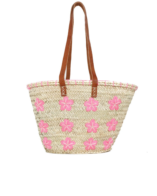 French Market Tote - Embroidered Floral Large