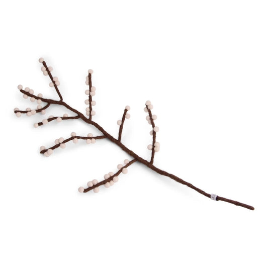 Felt Branch with White Berries
