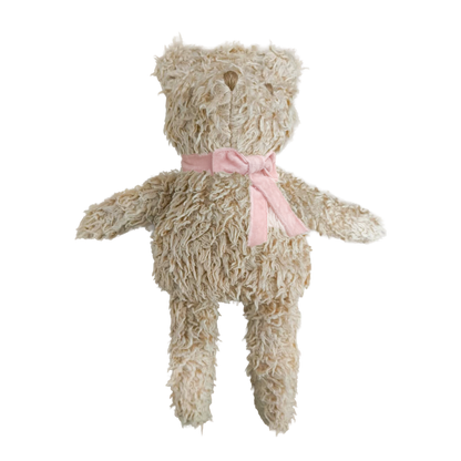 Sherpa Bear with Velvet Bow - Blush