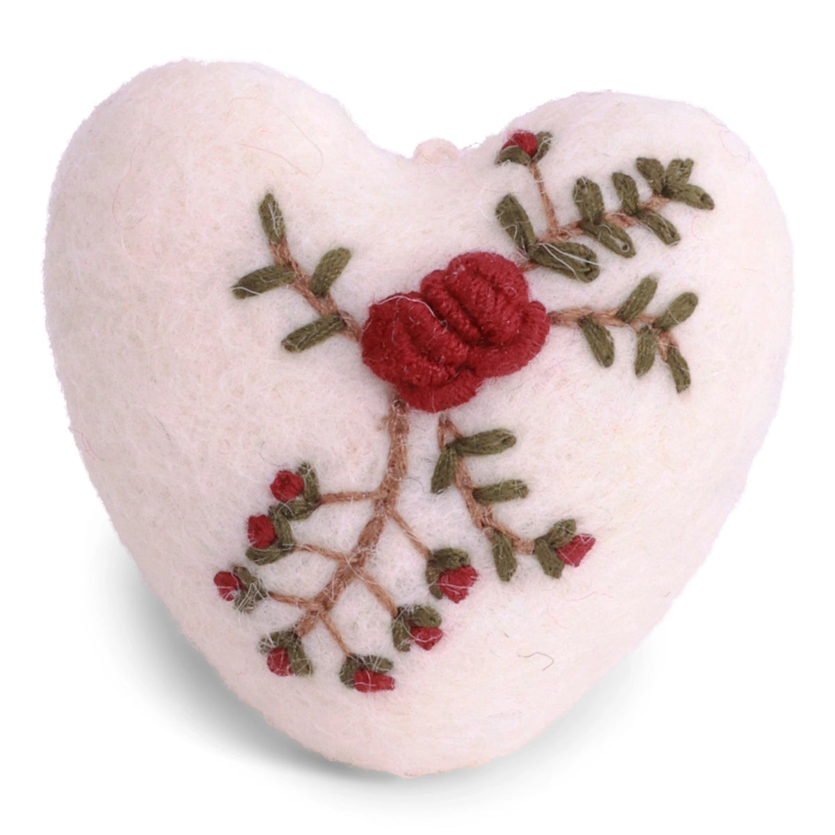 Ornament - Heart White with Branch