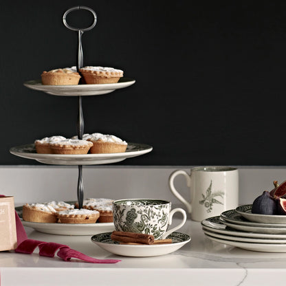 Green Regal Peacock - Cake Stand 2 Tier