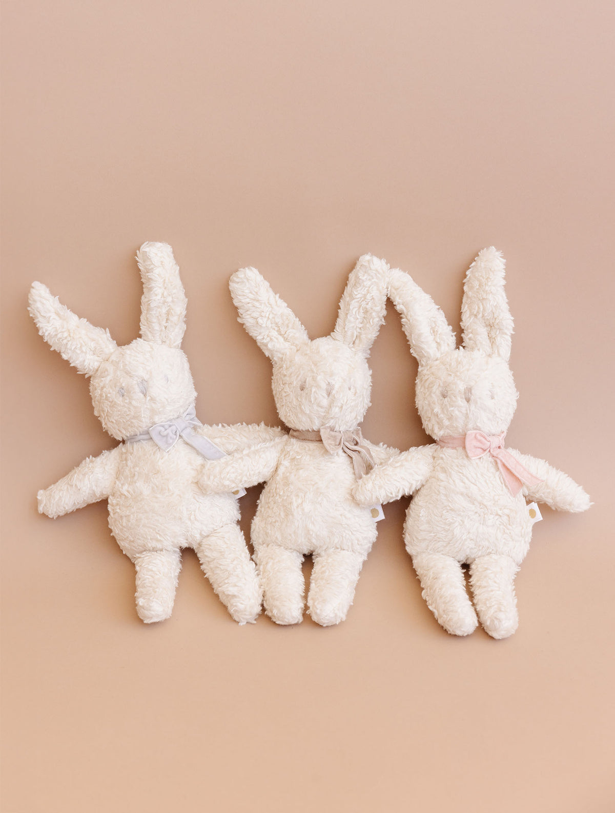 Sherpa Bunny with Velvet Bow - Beige