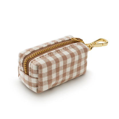 Waste Bag Dispenser - Mushroom Brown Gingham