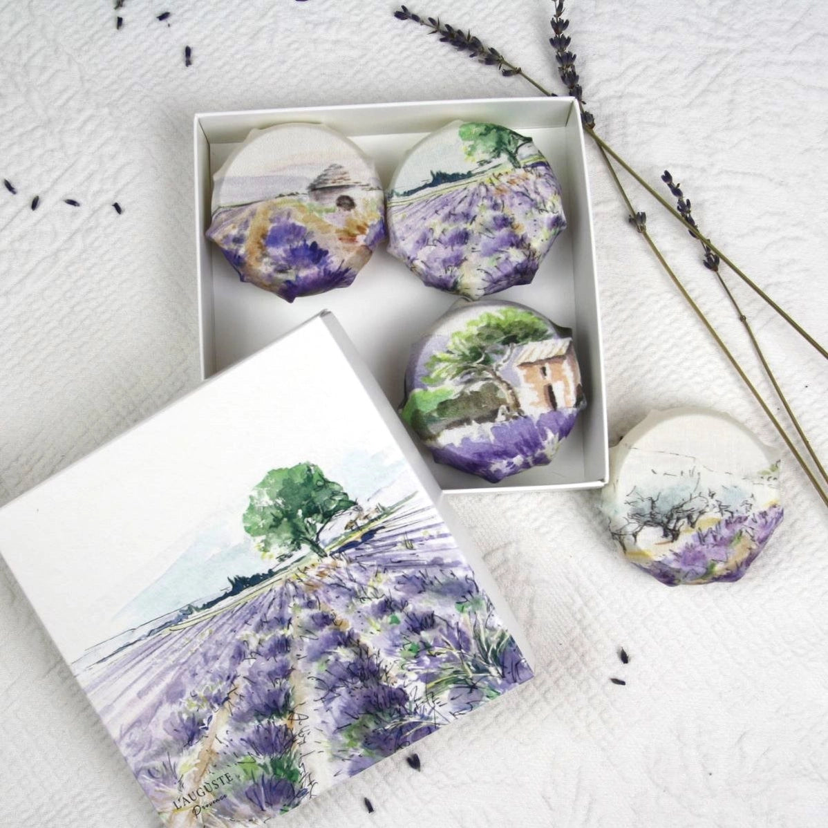 Lavender Soap from Provence - Set of Four in Box