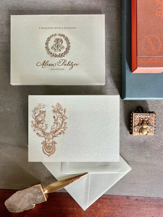 Note Cards - Into the Woods Engraved with Gold