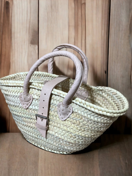French Market Tote - The Burgundy Beige Small