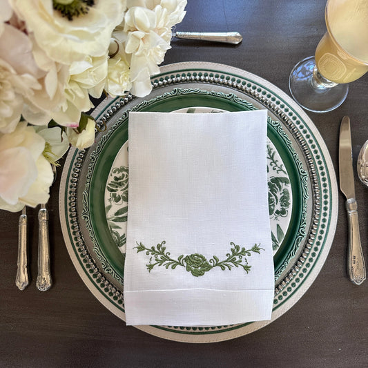 Trifold Napkin - Fiori Vine Green