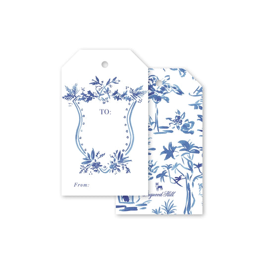 Gift Tags - Blue Toile (pack of 8)