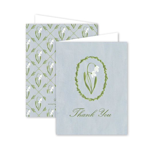 Card - Thank You - Snowdrop Meadow Blue