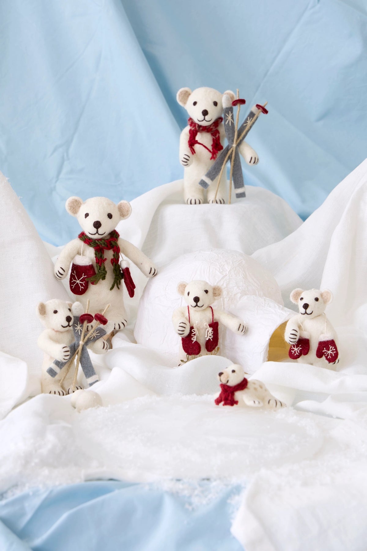 Felt White Baby Seal - with Scarf