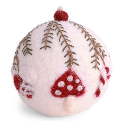Ornament - Christmas Bauble - White with Ornaments