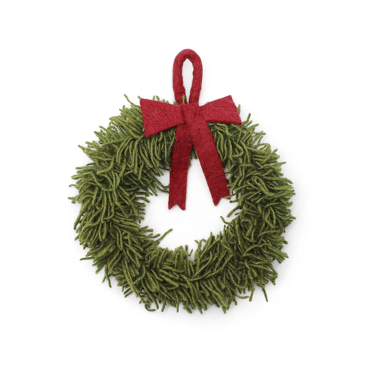 Ornament - Wreath Small with Red Bow